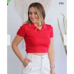 Polo Yaka Kaşkorse Bluz Polo Yaka Kaşkorse Bluz