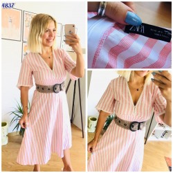 Zara model kemerli elbise