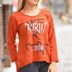 Yazı detay asimetrik sweat Yazı detay asimetrik sweat