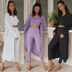 Örme triko üçlü set takım