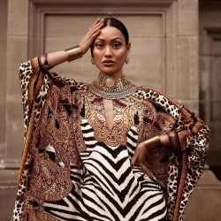 Zebra model Etnik Desen Salaş elbise