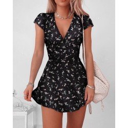 Çıtır desen mini elbise