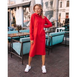 Kapşon detay cepli midiboy spor elbise