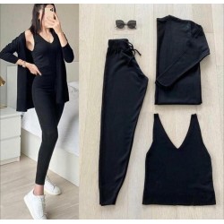 Siyah üçlü set takım
