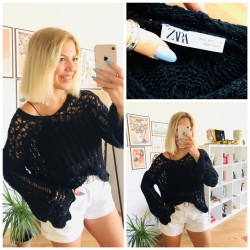 ZARA SİYAH ÖRME TRIKO 