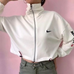 Nke fermuarlı crop sweat BEYAZ Nke fermuarlı crop sweat BEYAZ