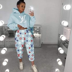 LV dijital baskı eşofman takımı