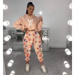 LV dijital baskı eşofman takımı PUDRA