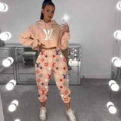 LV dijital baskı eşofman takımı PUDRA