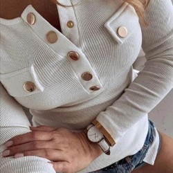 Düğme tasarım triko bluz Düğme tasarım triko bluz