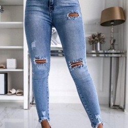 Yırtma detay yüksek bel jean Yırtma detay yüksek bel jean
