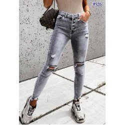 Düğme detay yırtık detay jean