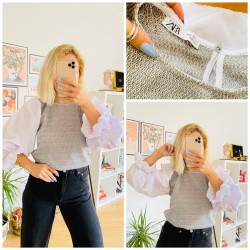 Zara model şönil bluz Zara model şönil bluz