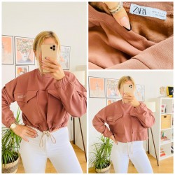 CEP DETAYLI PEMBE SWEAT CEP DETAYLI PEMBE SWEAT