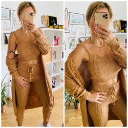 Örme triko üçlü set takım