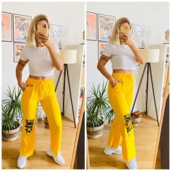 DİZ YIRTIK SARI EŞOFMAN ALTI 