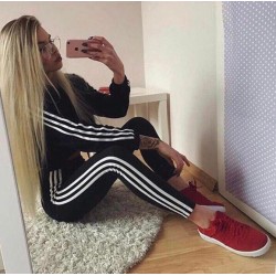 Şerit detay SİYAH eşofman takımı