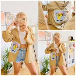 TWEETY BASKI BEJ KAPŞONLU YAĞMURLUK  TWEETY BASKI BEJ KAPŞONLU YAĞMURLUK