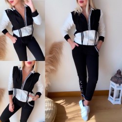 Taş ve kuşgözü detay siyah  eşofman takımı Taş ve kuşgözü detay siyah  eşofman takımı