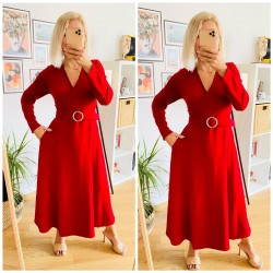 Kemer detay kırmızımidiboy elbise Kemer detay kırmızımidiboy elbise