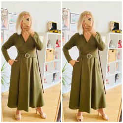 Kemer detay kırmızı midiboy elbise Kemer detay kırmızı midiboy elbise