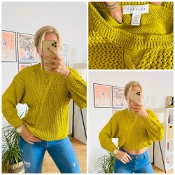 ÖRME DESENLİ SARI KAZAK ÖRME DESENLİ SARI KAZAK