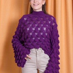 Damla desen triko bluz Damla desen triko bluz