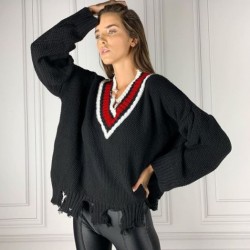 Yırtma detay triko kazak Yırtma detay triko kazak