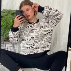 Gazete baskı sweat Gazete baskı sweat