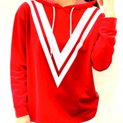 Şerit detay kapşonlu sweat Şerit detay kapşonlu sweat