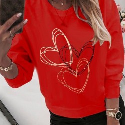 Kalp baskılı kırmızı dijital sweat Kalp baskılı kırmızı dijital sweat