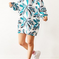 Yaprak baskı sweat elbise Yaprak baskı sweat elbise
