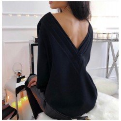 Sırt V yaka tasarım bluz