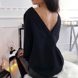 Sırt V yaka tasarım bluz Sırt V yaka tasarım bluz