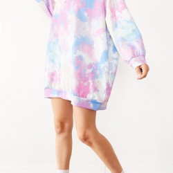 Batik kapşonlu sweat elbise