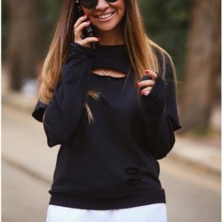 Yırtık detay garnili sweat Yırtık detay garnili sweat