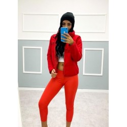 Fermuarlı Kırmızı Mont