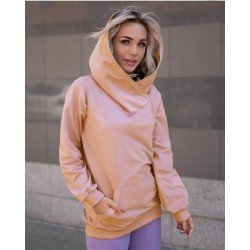 Yaka tasarım kapşonlu sweat