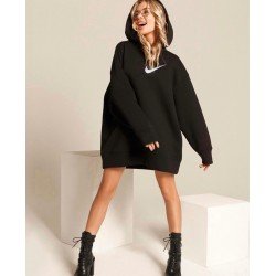 Nke kapşonlu sweat elbise