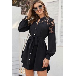 Flog baskılı gömlek elbise 