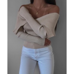 Yaka tasarımlı triko bluz