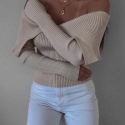 Yaka tasarımlı triko bluz