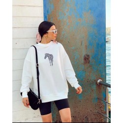 Zebra baskılı basic sweat Zebra baskılı basic sweat