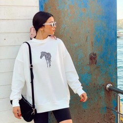 Zebra baskılı basic sweat Zebra baskılı basic sweat