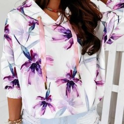 Digital mor beyaz kapşonlu sweat Digital mor beyaz kapşonlu sweat