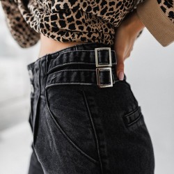 Çift toka detay jean pantolon Çift toka detay jean pantolon