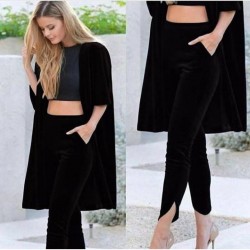 Kadife kumaş ceket pantolon takım