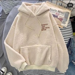 Kapşonlu peluş sweat