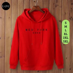 New york soho kapşonlu sweat kırmızı New york soho kapşonlu sweat kırmızı
