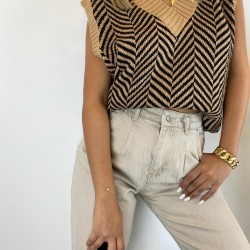 Çizgi detay triko süveter Çizgi detay triko süveter